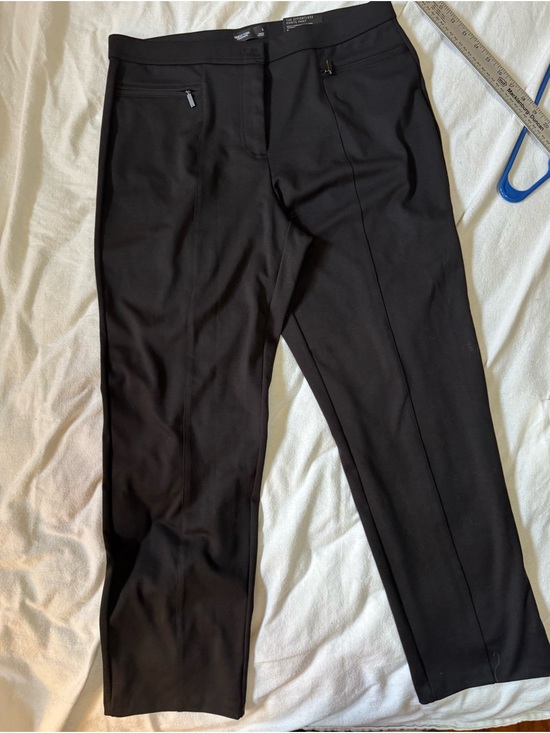 Vera Wang Pants - Simply Vera Vera Wang Black Ponte Pants Mid Rise Slim Straight Stretch L NWT